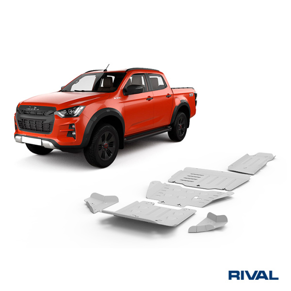 Skid Plate Set (Radiator, Engine, Gearbox, Transfer Case) Isuzu D-Max 2021-2023; 2 l. / diesel; 3 l. / diesel